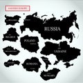 Vector maps of Eastern Europe with capitals