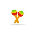 Vector two maracas on white background Royalty Free Stock Photo