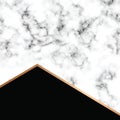 Vector marble texture design with golden geometric lines, black and white marbling surface, modern luxurious background Royalty Free Stock Photo