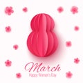 Vector March 8 invitation card. Happy International Womens Day background