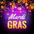 Vector mardi gras carnival greeting card. Purple festive illustration. Fun holiday party poster of mardi gras Royalty Free Stock Photo