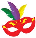 Vector Mardi Gras Carnival Mask. Royalty Free Stock Photo