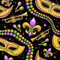 Vector Mardi Gras Seamless Pattern