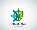 Vector marina, steering wheel logo template