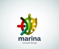 Vector marina, steering wheel logo template