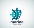 Vector marina, steering wheel logo template