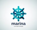 Vector marina, steering wheel logo template