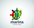 Vector marina, steering wheel logo template