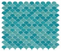 Vector marine blue seamless mermaid background with a pattern of fish scales. Mermaid tiles.