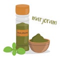 Vector marjoram illustration isolated in cartoon style.