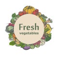 Vector mark sticker sign icon of fresh vegetables