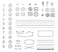 Vector marker elements, hand drawing Royalty Free Stock Photo