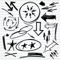 Vector marker hand drawn design elements - notes