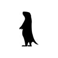 Vector marmot silhouette view side for retro logos, emblems, badges, labels template vintage design element. Isolated on white