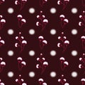 Vector maroon seamless pattern background: Glowing Crownberry. Royalty Free Stock Photo