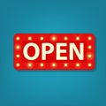 Vector marquee open sign Royalty Free Stock Photo