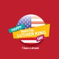 Vector Martin Luther King day us sticker or label