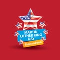 Vector Martin Luther King day us sticker or label