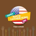 Vector Martin Luther King day us sticker or label