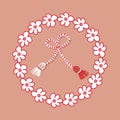 Vector martisor talisman, gift, traditional accessory for holiday of early spring illustration. Perfect print for poster, card,