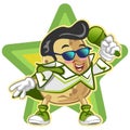 Vector mascot, cartoon and cute potato illustration in king of rock and roll star style