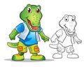 Vector of mascot cutecrocodile cartoon Royalty Free Stock Photo