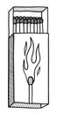 VECTOR MATCHBOX ISOLATED ON A WHITE BACKGROUND. DOODLE DRAWING BY HAND