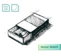 Vector matchbox sketch. Illustration for your design