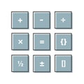 Vector math icons. Calculator symbol on white isolated background. Layers grouped for easy editing illustration.
