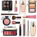 Vector Mauve Makeup Collection Royalty Free Stock Photo