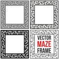 Vector Maze Frame Set. Vintage Maze Border