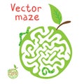 Vector Maze, Labyrinth with ÃÂ¡aterpillar and Apple