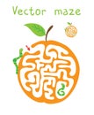 Vector Maze, Labyrinth with ÃÂ¡aterpillar and Apple