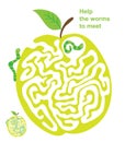 Vector Maze, Labyrinth with ÃÂ¡aterpillar and Apple