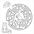 Vector Maze, Labyrinth education Game. Royalty Free Stock Photo