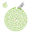 Vector Maze, Labyrinth with Rabbit and Carrot.