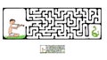 Vector Maze, Labyrinth with Snake and Fakir Royalty Free Stock Photo