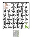 Vector Maze, Labyrinth with Snake and Fakir Royalty Free Stock Photo