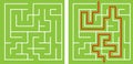 Vector Maze templates. Circle and square labyrinth