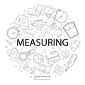 Vector Measuring pattern with word. Measuring background