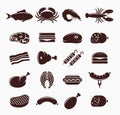 Vector Meat Icons Set