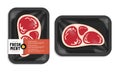 Vector meat packaging illustration