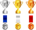 Vector Medals and Winer Cup Royalty Free Stock Photo