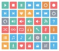 Vector media player color icons set