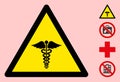 Vector Medical Caduceus Warning Triangle Sign Icon Royalty Free Stock Photo