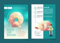 Vector medical examination brochure, health care concept