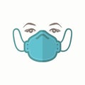 Vector medical face mask. Stop the spread of viruses, help prevent hand-to-mouth transmissions.