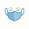 Vector medical face mask. Stop the spread of viruses, help prevent hand-to-mouth transmissions.