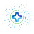 Vector medical health care hospital clinical logo icon MBE styled trendy design