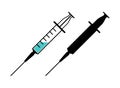 Vector medical health icon of syringe with dose Royalty Free Stock Photo